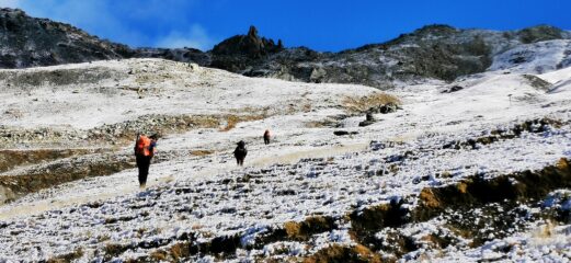 salendo il versante SO del Monte Appenna a quota 2550 m