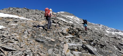 salendo lungo il crestone SO del Roc del Boucher a quota 2990 m