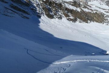 per salire il canalino ho usato i rampant perchè ogni tanti spuntava il fondo duro