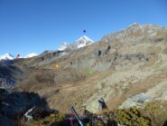 Baite Raty Dessous e Dessus (verde e giallo), colletto 2416 (rosso), monte Glacier (viola)