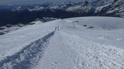 in discesa verso il Plateau Rosà