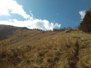Cresta NE, primo tratto sotto la cima