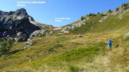 Saliamo verso il P.so di Val Vegia.