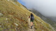 Dalla Val di Fain si sale verso la Fuorcla Pischa.