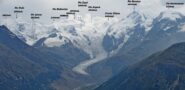 Grande il panorama dalla Chamanna Paradis sul gruppo del Piz Bernina.