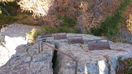 Il tratto attrezzato per raggiungere il foro