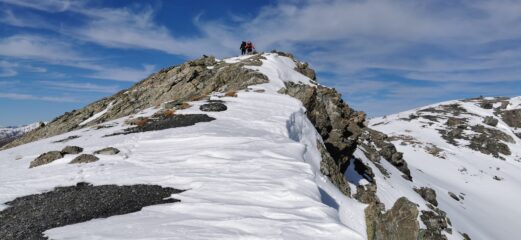 l'arrivo in vetta alla Cima SO del Pelvo