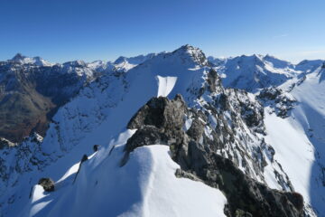 la cresta da percorrere per la Punta Rabuigne