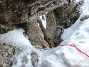 il passaggio della selletta alla grotta