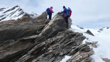 l'arrivo in vetta alla Punta Mait