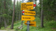 uno dei vari bivi con cartelli indicatori in Val Roseg