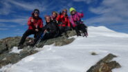foto di gruppo in vetta alla Cima SO del Pelvo