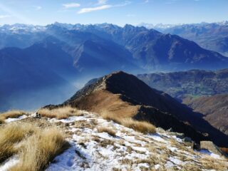 La cresta percorsa, vista dalla cima.