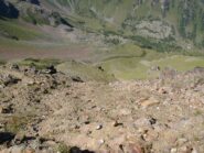 Sentiero di salita al colle