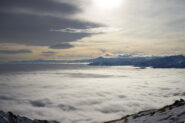 Mare di nuvole fino al Monviso