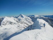 Cresta Ovest Pizzo del Corno, Fontanalba e Ruggia alle spalle