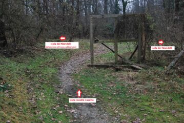 Alla diramazione dei sentieri: entrambi portano all’Isola del Mandelli