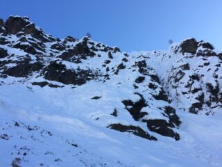 Sulla destra il canale da salire