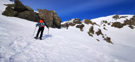 salendo verso la Bocchetta di Quarn