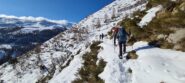 salendo lungo il versante NE della Cima Ventosa