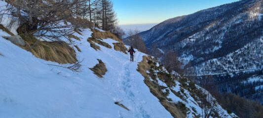 in discesa verso il Passo della Porta