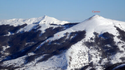 Il Monte Carmo ,  recenti valanghe a lastroni di dimensione importanti 