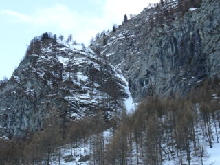 La goulotte dalla pista del Prà