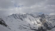 Affaccio sul massiccio del Monte Rosa (coperto dalle nuvole) dal Colle della Bottiggia
