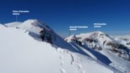 Dal M.Dasdana la visuale panoramica della cresta da percorrere per il M.Colombine.  