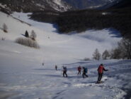 dal colle in discesa verso il pianoro