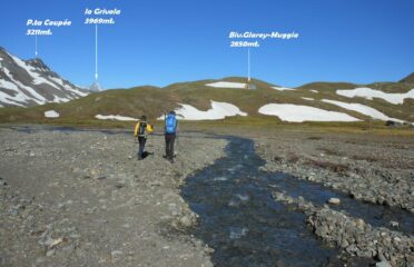 Di ritorno al Bivacco Glarey-Muggia dopo aver salito la P.ta Tersiva. 