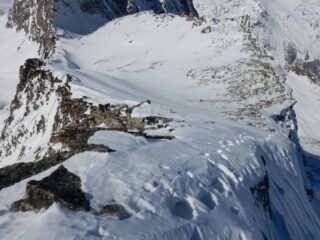 la cresta percorsa per arrivare in cima