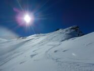 dopo l'assestamento discesa per la cresta