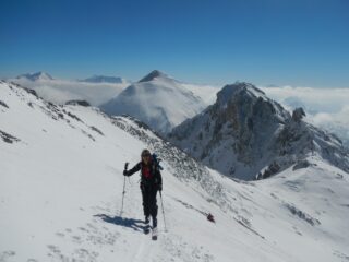 bella vista sulla Pointe Trois Scies  e il Monte Chaberton