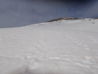 il pendio di discesa sul versante sud