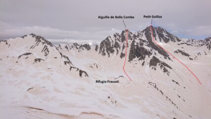 I canali sud della Belle Combe e Petit Golliaz