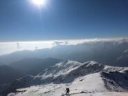 Salita dal colle finale e mare di nuvole