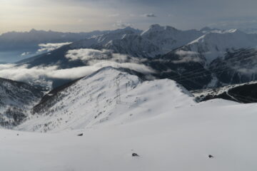 la cresta percorsa dalla Tete de Choume