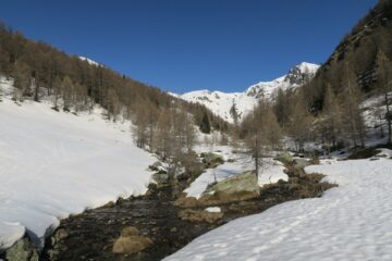 il lungo vallone e in fondo La Testa di Barasson