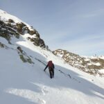 Durante il traverso di avvicinamento sul versante nord