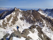 Sull'ultimo tratto di cresta prima della cima sud