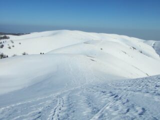 dalla cima del M. Cesen la via di discesa