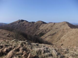 Il crinale verso il Candelozzo dal monte Dragonat
