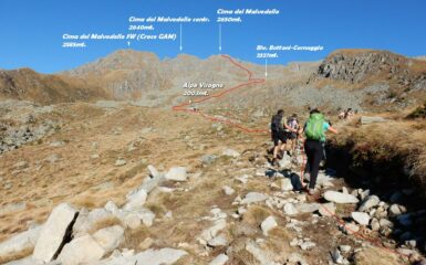La traccia per la Cima del Malvedello.