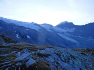 Panorama sul ghiacciaio Mullwitzkees pietosamente arretrato.