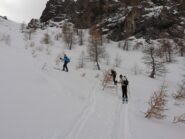 all'attacco del pendio che porta in cima