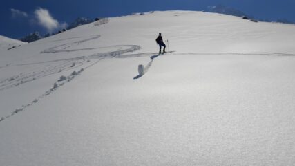 Neve trasformata sotto il lago Chiaretto