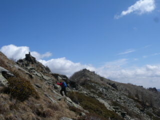 a metà cresta verso il Pellerin