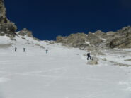 Il tratto sostenuto nei pressi del ricovero di quota 2450 m.