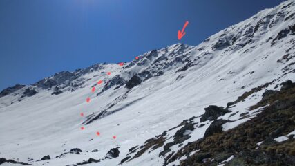 la cima vista dal rifugio Arbolle